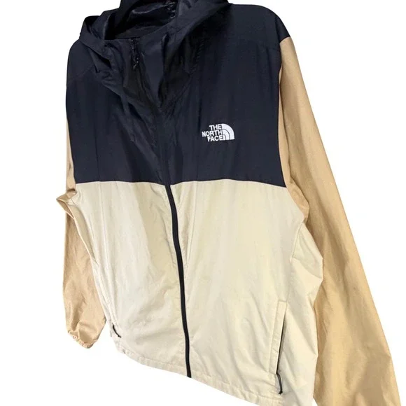 The North Face Cyclone Hooded Jacket Mens L Black Beige Windbreaker Outdoor - Picture 3 of 16